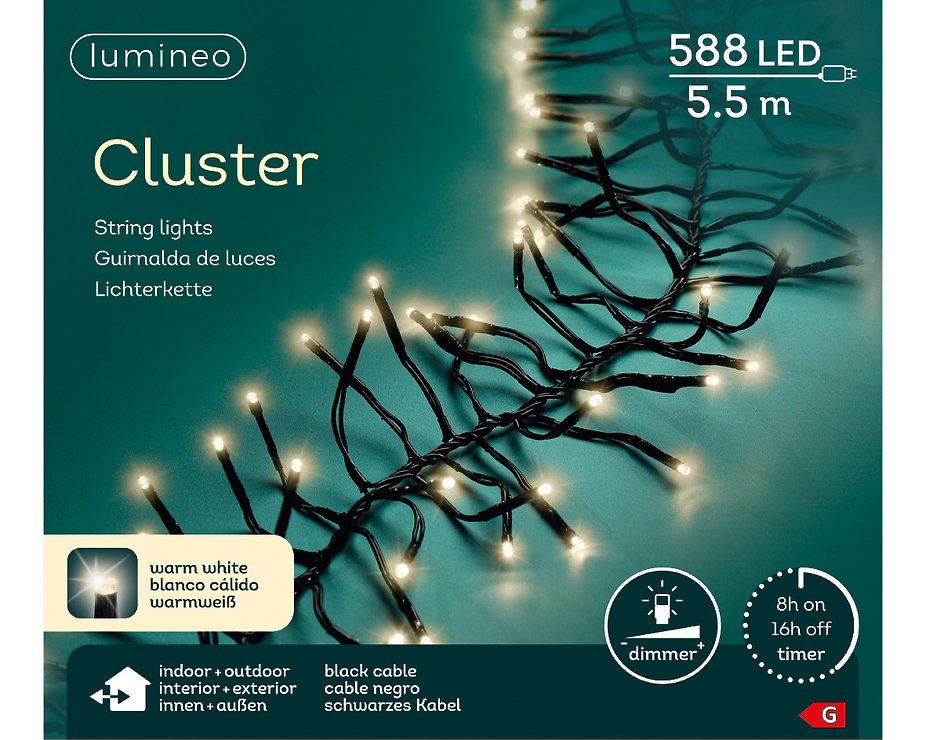 Chaîne lumineuse Kaemingk Cluster 588 LED extérieur 4,5m noir - Thumbnail 6