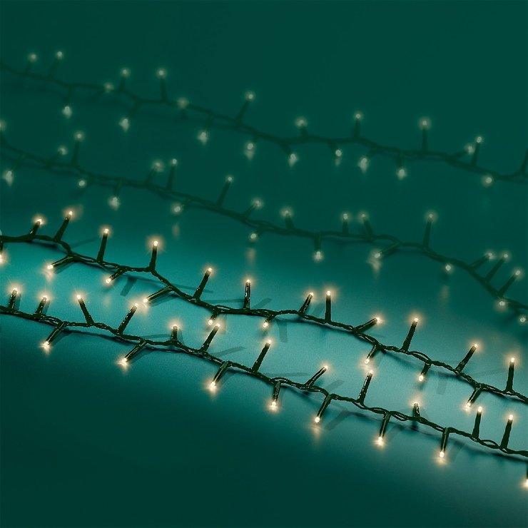 Kaemingk Fairy Lights Compact with Dimmer 350 LED warm white outside 7.5 m green - Thumbnail 1