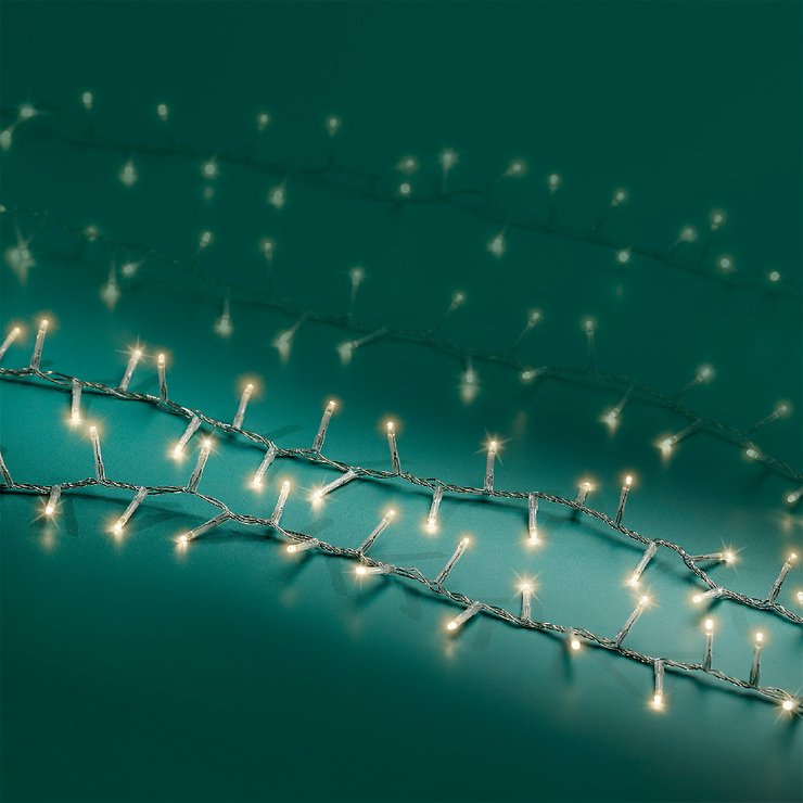 Catena luminosa Kaemingk Compact con dimmer 500 LED bianco caldo per esterno 11 m trasparente - Thumbnail 4