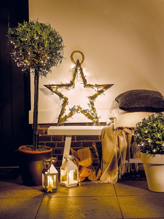 Catena luminosa Kaemingk Compact 750 LED bianco caldo per esterno 16 m verde - Thumbnail 4