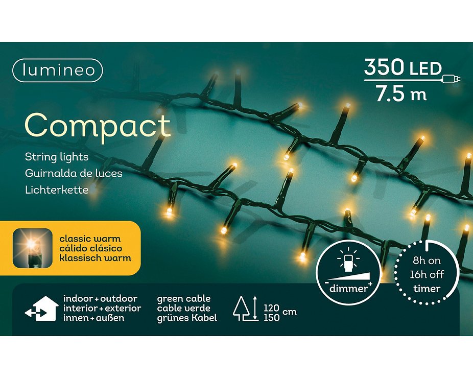 Kaemingk Lumineo lampki choinkowe Compact 350 LED klasyczne ciepłe 7,5 m zielone - Thumbnail 7