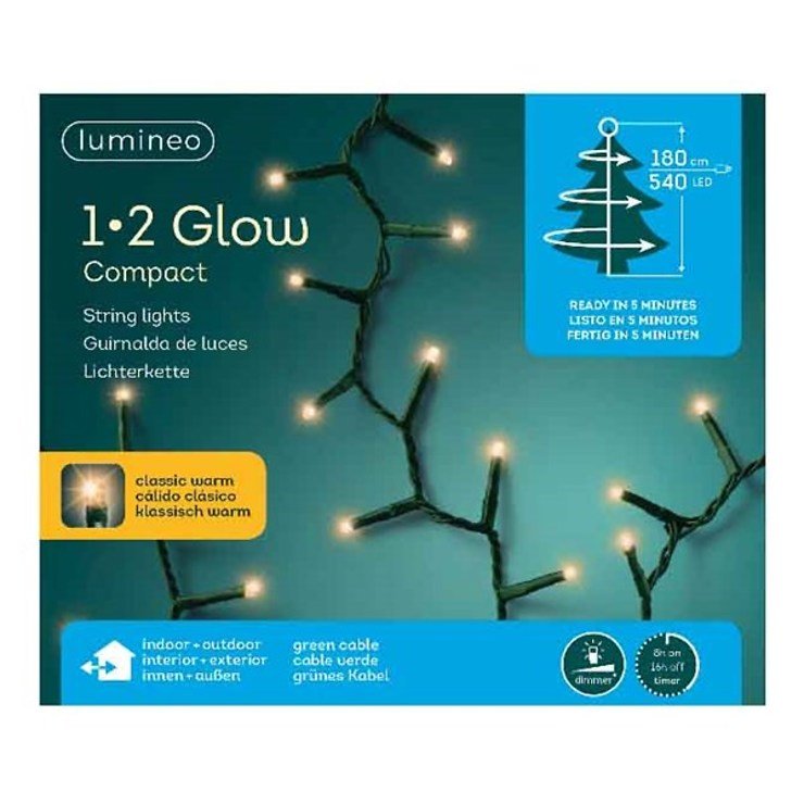 Chaîne lumineuse Kaemingk Compact 1-2-glow 540 LED classique vert chaud - Thumbnail 5