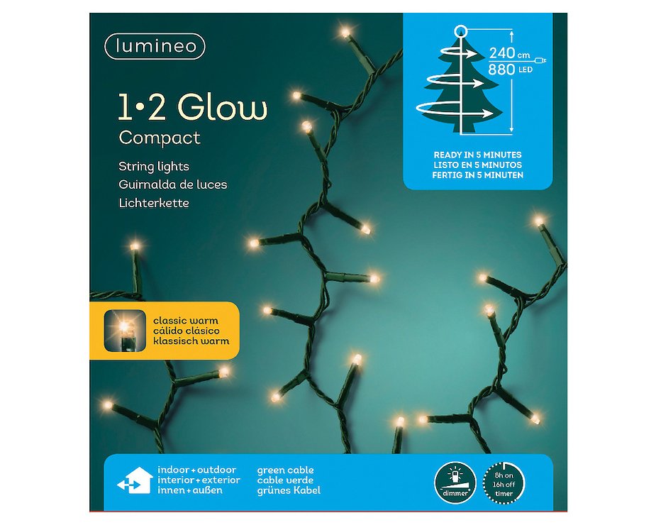 Kaemingk Lumineo lampki choinkowe Compact 1-2-glow 880 LED klasyczny ciepły zielony - Thumbnail 5