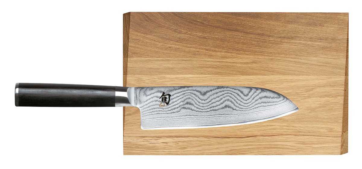 KAI Shun Classic Set Santoku Messer mit Eichenholzbrett - Pic 1
