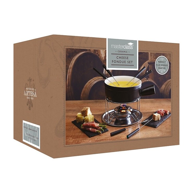 KitchenCraft Käsefondue Set Artesa 6 Personen Keramik 1 l - Thumbnail 3