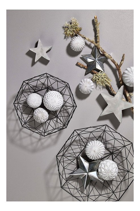 KJ Collection Obstkorb 31 x 10,5 cm Metall schwarz - Thumbnail 2