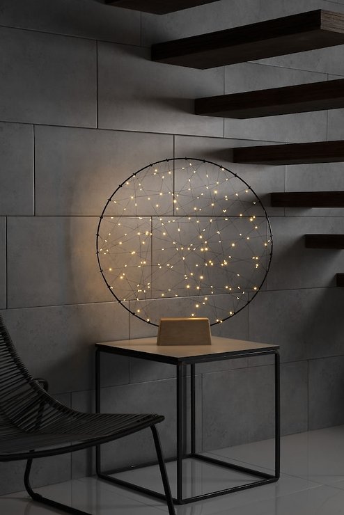 Konstsmide LED Ring Metal 60cm 160 LED amber Indoor black - Thumbnail 2