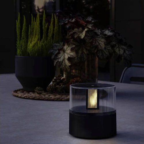 Konstsmide LED Dekoleuchte Flamme 10cm batteriebetrieben schwarz außen