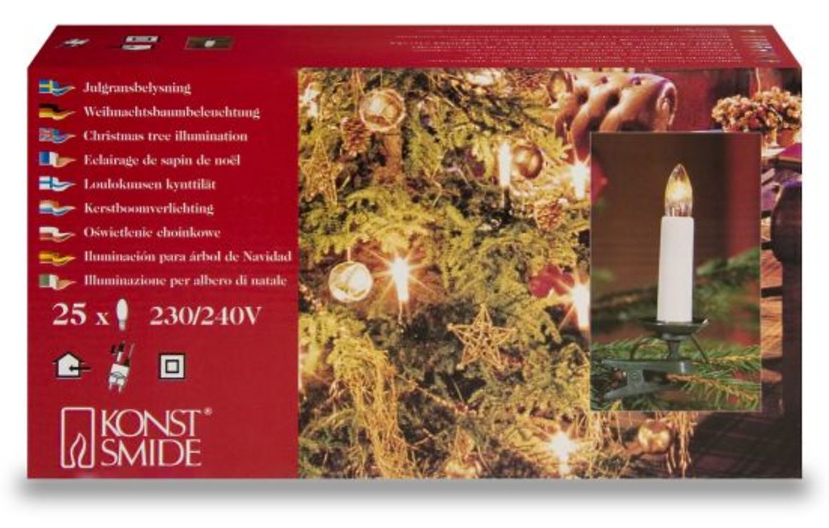 Konstsmide Lichterkette Baumkerzen weiß 25 Glühbirnen 12 m innen - Thumbnail 2