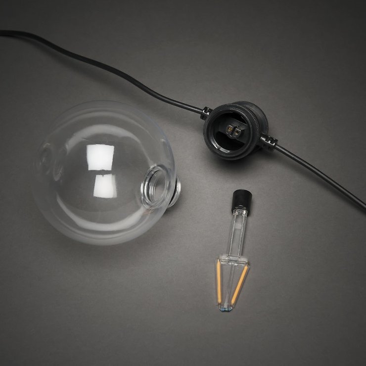 Konstsmide party light chain Globe clear 10 LED outdoor 4,5m black - Thumbnail 6