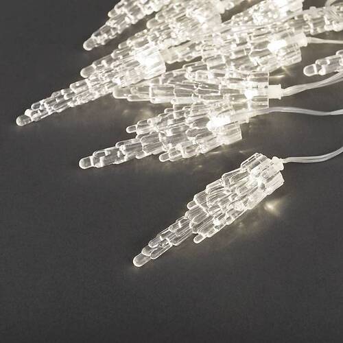 Konstsmide Lichtervorhang Eiszapfen 20 LED 4m transparent außen