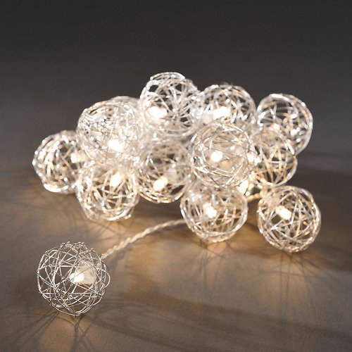 Konstsmide LED light chain wire balls 2,25m 16 LED warm white indoor battery operated transparent