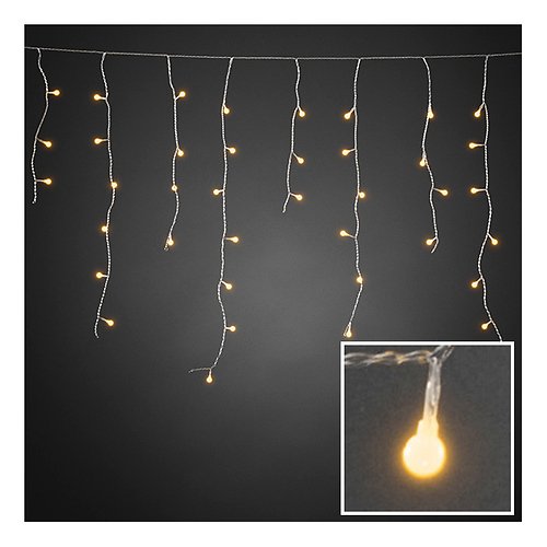 Konstsmide Lichtervorhang Eisregen 200 LED bernstein 5m außen transparent