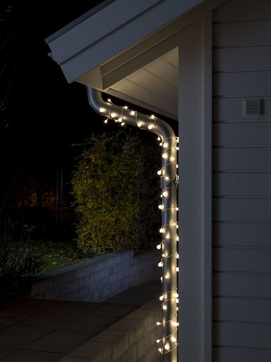 Konstsmide LED catena luminosa Globe 80 LED bianco caldo all'aperto 6,32m trasparente - Thumbnail 2