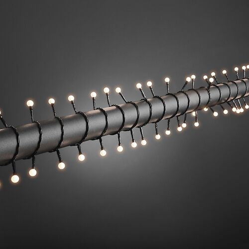 Konstsmide LED Lichterkette Globe 160 LED warmweiß außen 12,72m schwarz