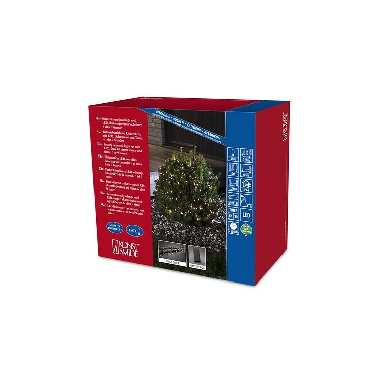 Konstsmide LED Cluster LED a catena luminosa 480 LED a batteria all'aperto 6m nero - Thumbnail 3