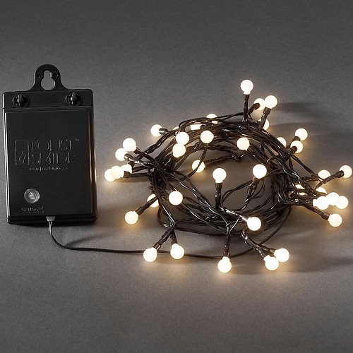 Konstsmide LED Lichterkette Globe 40 LED warmweiß außen 3,12m schwarz