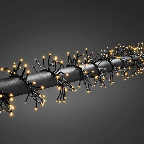 Konstsmide LED Cluster Lichterkette 288 LED bernstein 8 Funktionen außen 2,4m schwarz