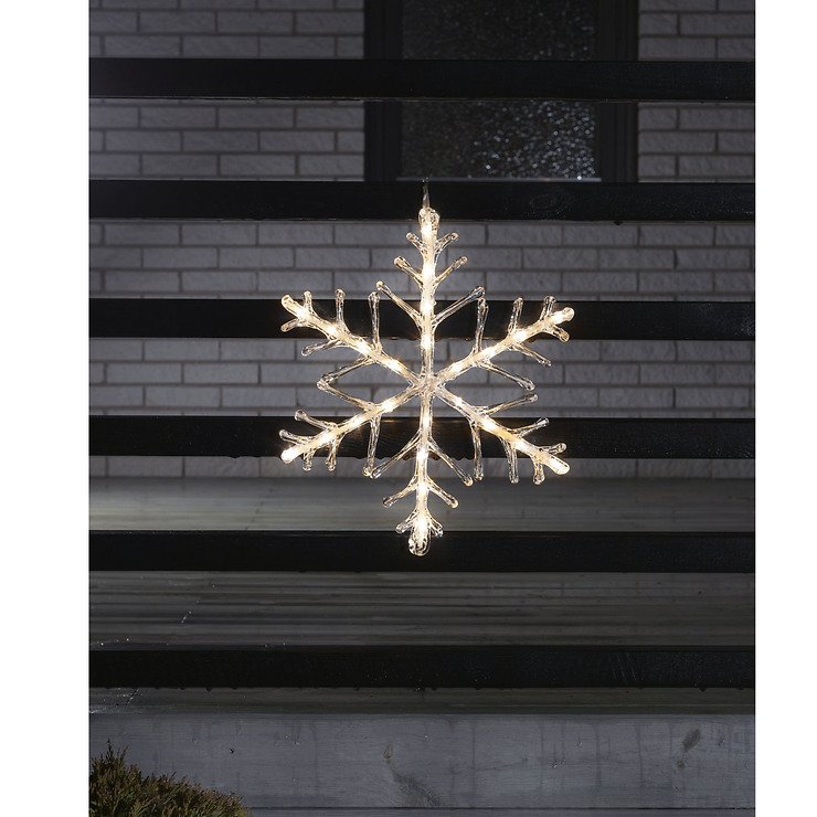 Konstsmide LED Acrylsilhouette Schneeflocke – Für Außen (IP44), Batteriebetrieben, Mit Timer