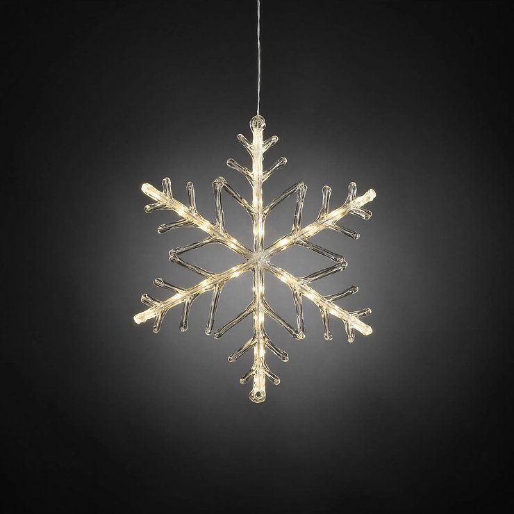 Konstsmide LED-Leuchtanhänger Schneeflocke Acryl 24 LED warmweiß transparent - Thumbnail 2