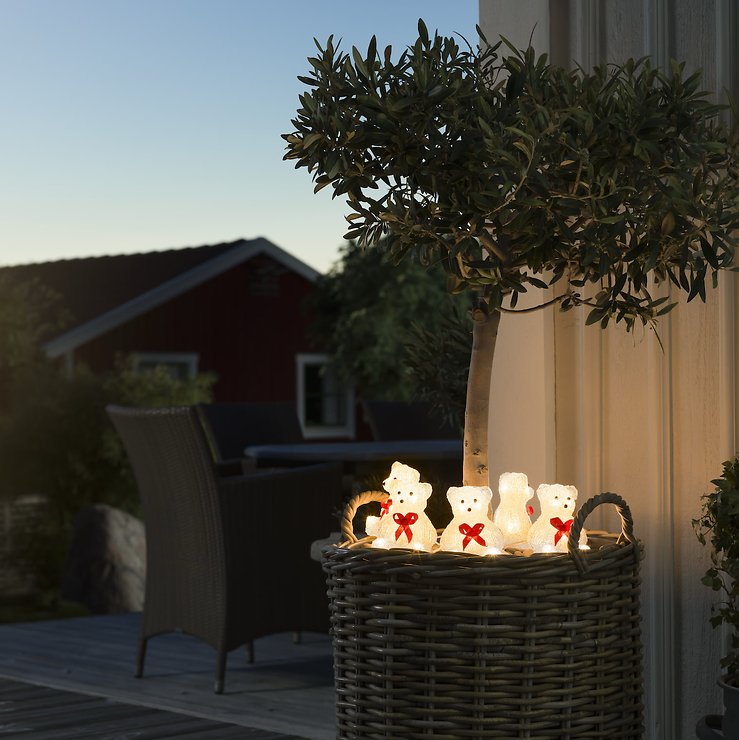 Konstsmide LED Bears Set of 5 40 LED warm white outdoor acrylic transparent - Thumbnail 2