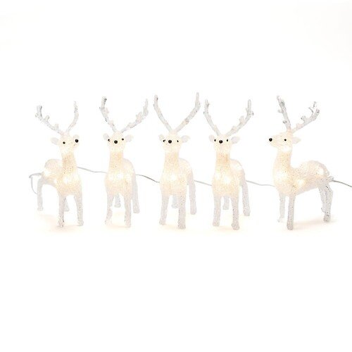 Konstsmide LED Reindeer Set de 5 40 LED blanc chaud acrylique d'extérieur transparent