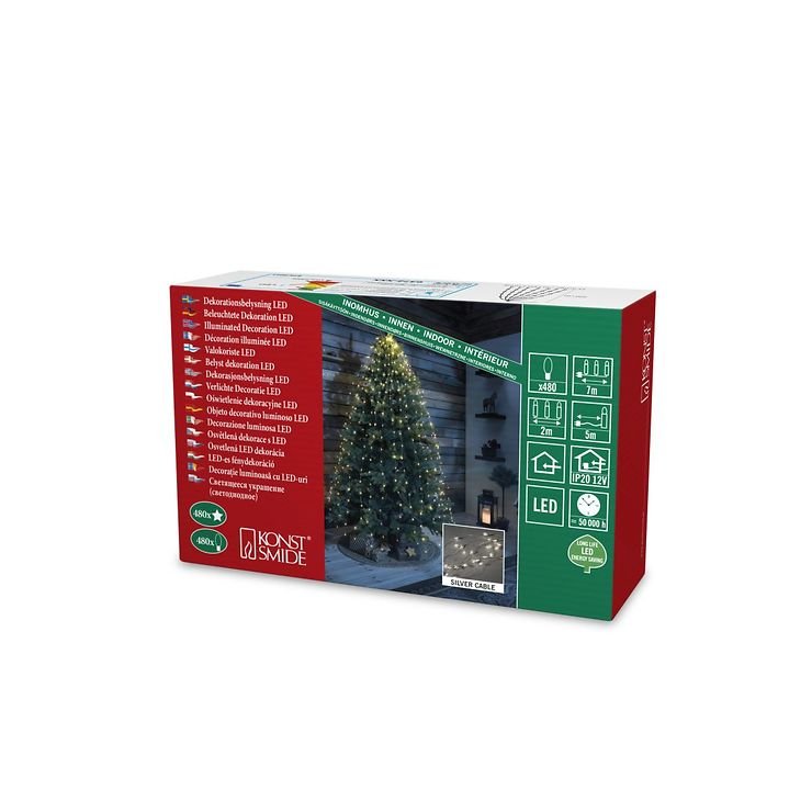 Konstsmide LED luce LED a catena stella lametta 480 LED bianco caldo interno 2m argento - Thumbnail 6