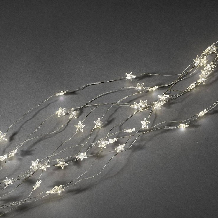 Konstsmide LED luce LED a catena stella lametta 480 LED bianco caldo interno 2m argento - Thumbnail 4