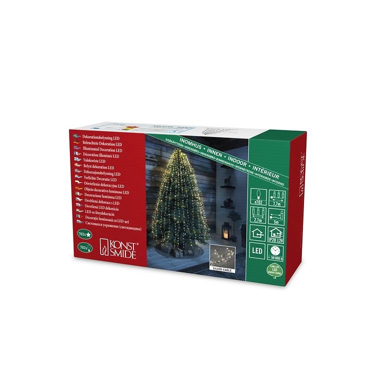 Konstsmide LED fata luci LED stellato orpello 702 LED bianco caldo interno 2,7m argento - Thumbnail 6