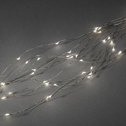 Konstsmide LED light chain drop tinsel 90 LED warm white indoor 90cm silver