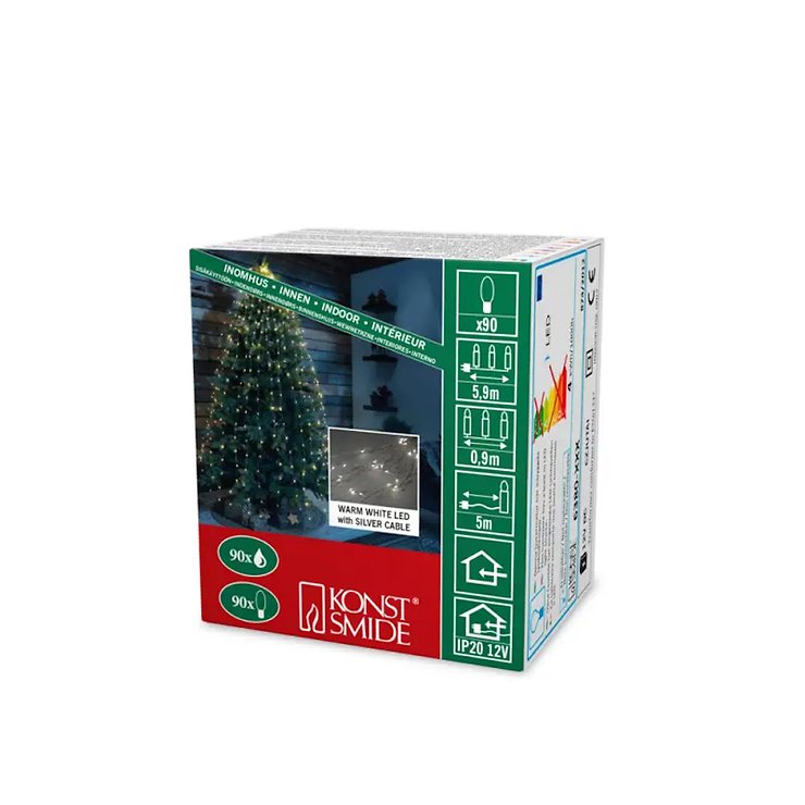 Konstsmide LED a catena luminosa a goccia a LED 90 LED bianco caldo indoor 90cm argento - Thumbnail 6