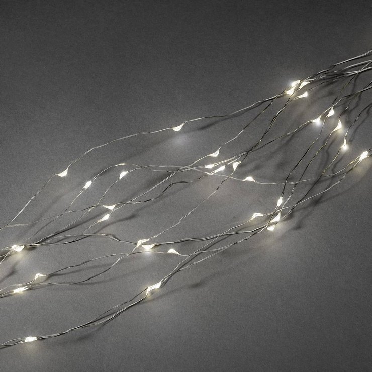 Konstsmide LED a catena luminosa a goccia a LED 90 LED bianco caldo indoor 90cm argento - Thumbnail 4
