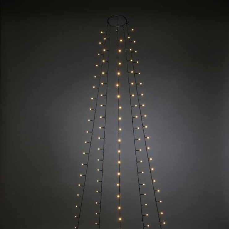 Konstsmide Lichterkette Baummantel 5 Stränge 200 LED bernstein 2,4m grün - Thumbnail 3