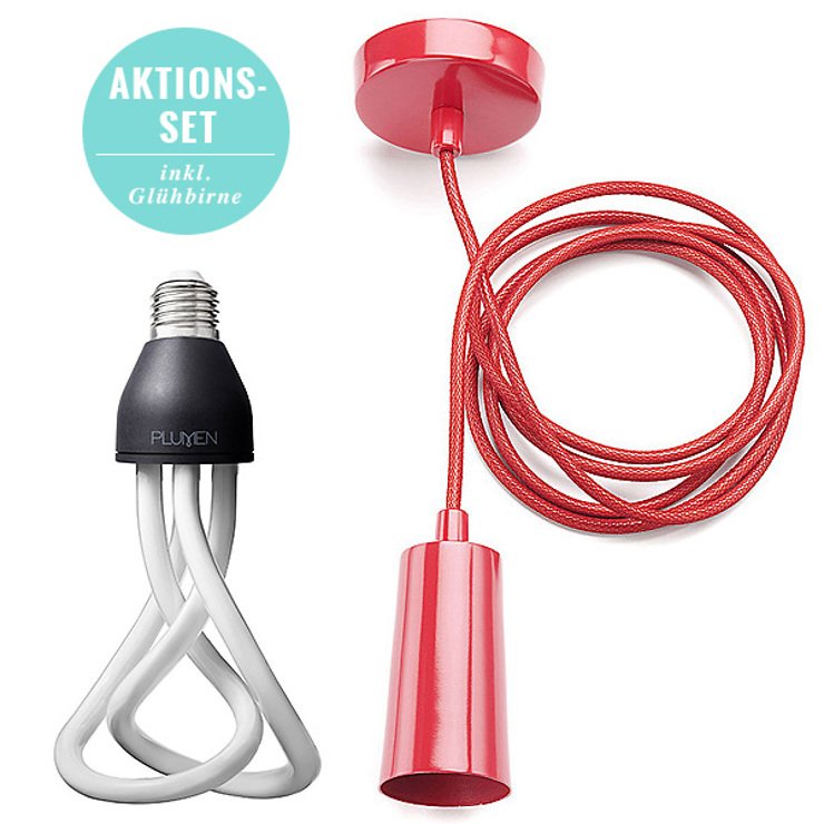 Plumen Energiesparlampe mit Deckenbefestigung rot - Thumbnail 1