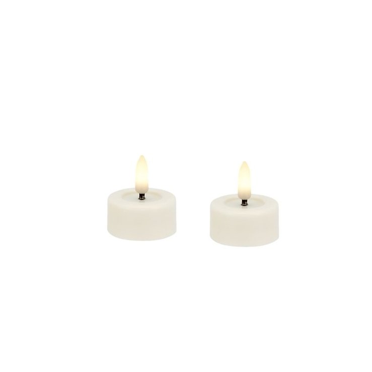 Candela Lights LED Teelicht fernbedienbar 4,5x2,5 cm 2er Set Kunststoff cream - Thumbnail 1