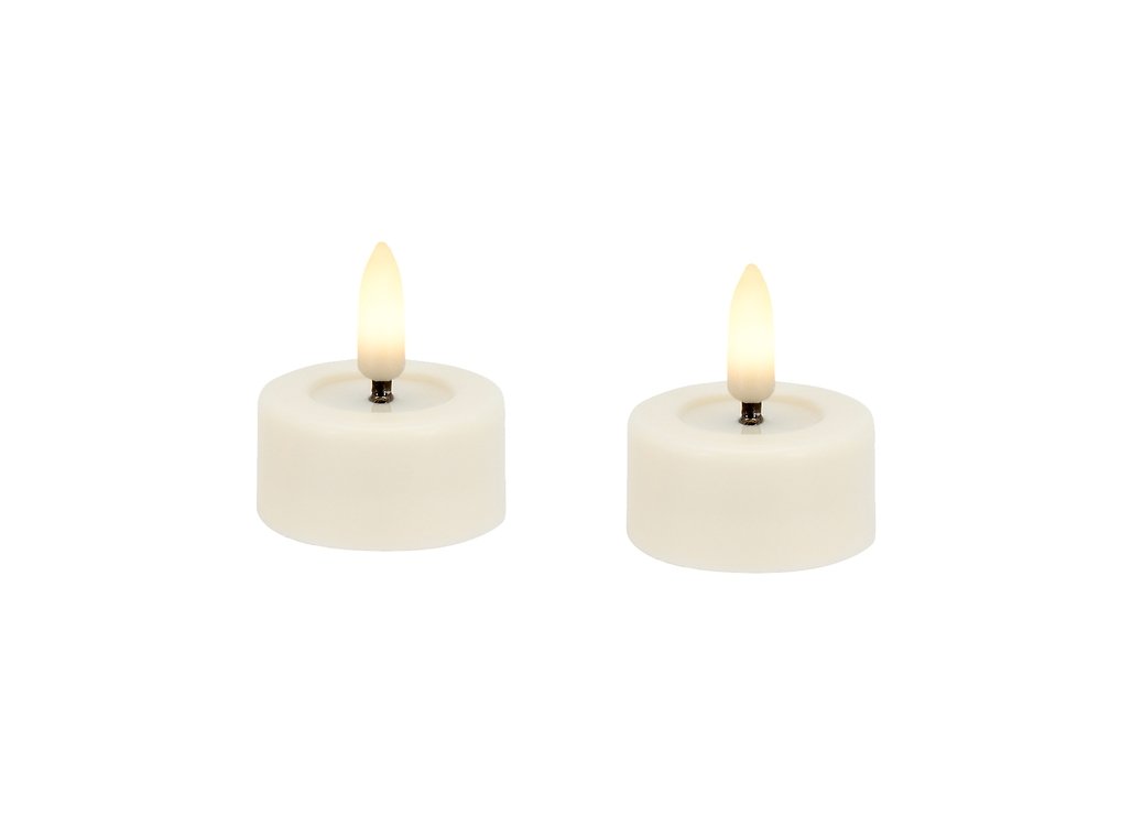 Candela Lights LED Teelicht fernbedienbar 4,5x2,5 cm 2er Set Kunststoff cream - Pic 1