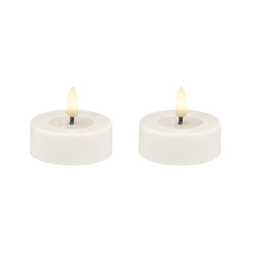 Candela Lights by LC Home real wax LED tea light remote controlled 6,8x3 cm set of 2 cream
