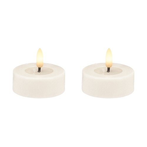 Candela Lights by LC Home real wax LED tea light remote controlled 6,8x3 cm set of 2 cream