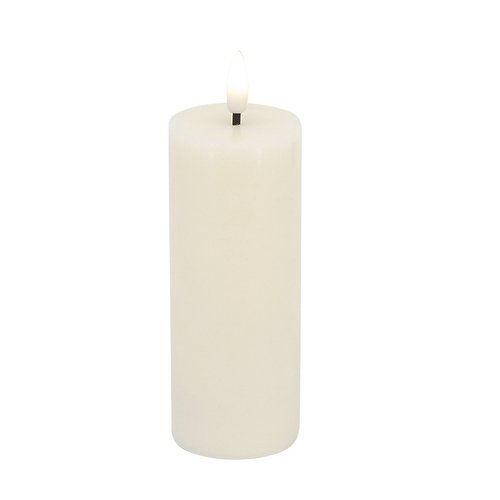 Candela Lights LED Kerze Echtwachs fernbedienbar 5x10 cm cream rustic