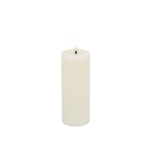 Candela Lights LED Kerze Echtwachs fernbedienbar 5x10 cm cream rustic