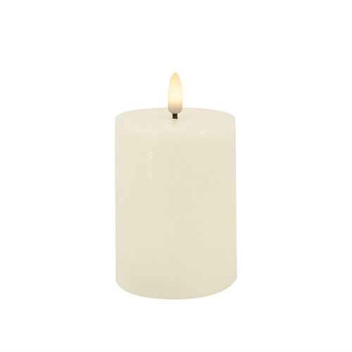 Candela Lights LED Kerze Echtwachs fernbedienbar 7,5x10 cm cream rustic