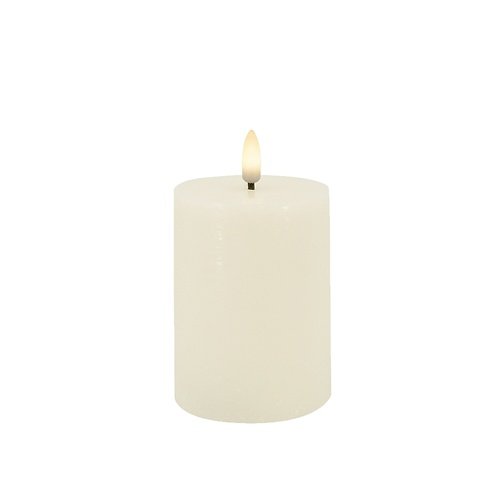 Candela Lights LED Kerze Echtwachs fernbedienbar 7,5x10 cm cream rustic
