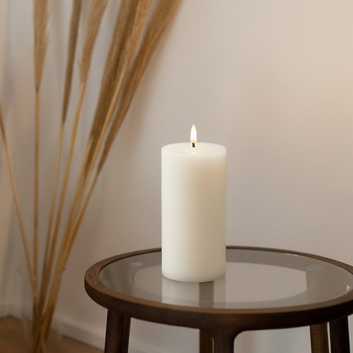 Candela Lights LED Kerze Echtwachs fernbedienbar 7,5x15 cm cream rustic