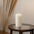 Candela Lights LED Kerze Echtwachs fernbedienbar 7,5x15 cm cream rustic