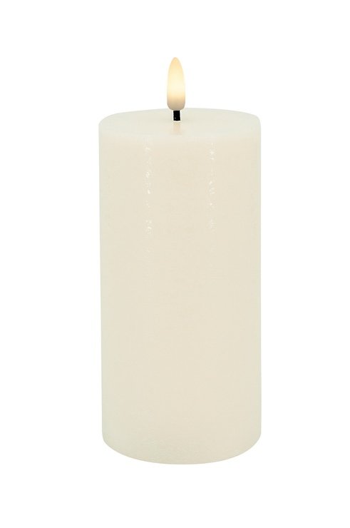 Candela Lights LED Kerze Echtwachs fernbedienbar 7,5x15 cm cream rustic - Pic 1