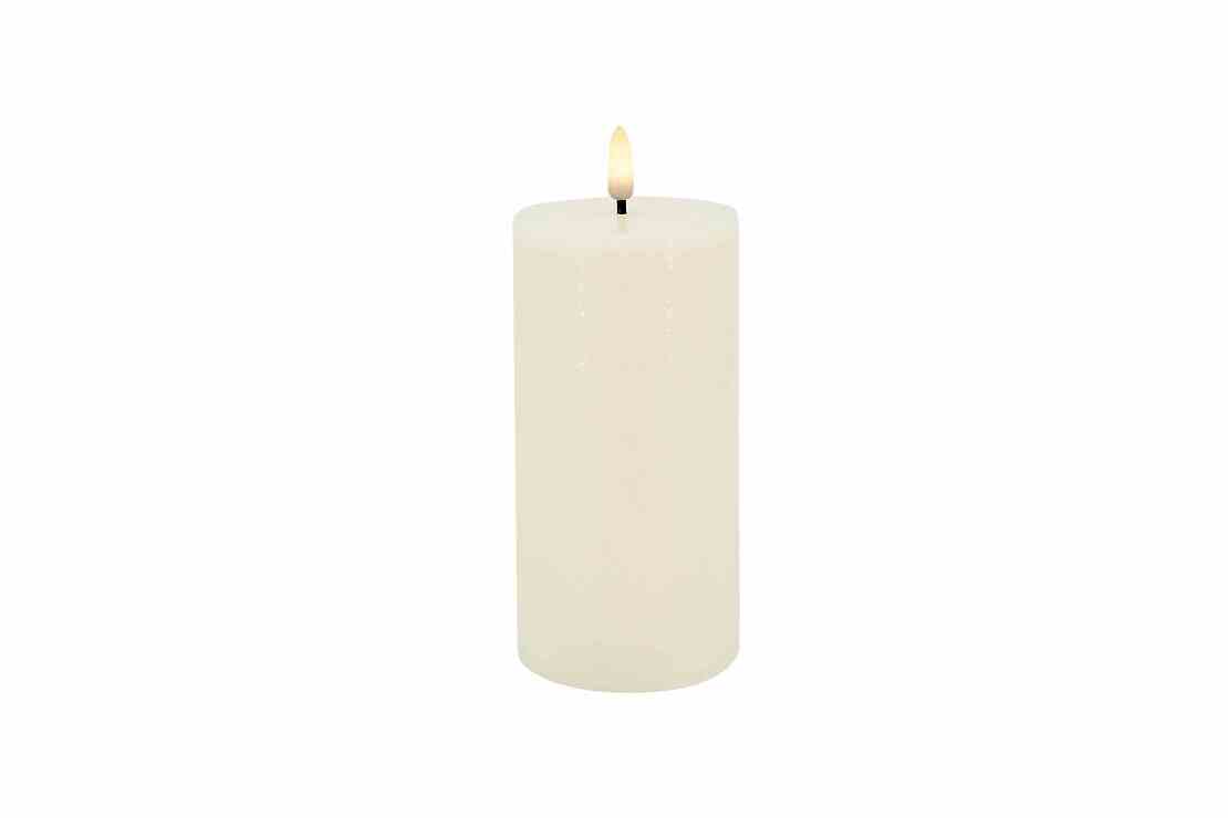 Candela Lights by LC Home LED Kerze Echtwachs fernbedienbar 7,5x15 cm creme - Pic 1