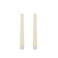 Candela Lights LED Dinnerkerze Echtwachs fernbedienbar 2er Set 2,2x17,5 cm cream rustic