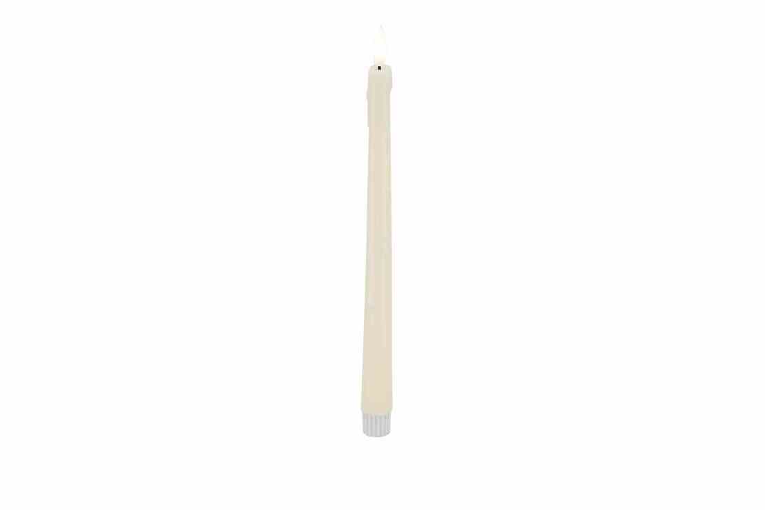 Candela Lights by LC Home LED Dinnerkerze Echtwachs fernbedienbar 2er Set 2,2x26,5 cm creme - Pic 1