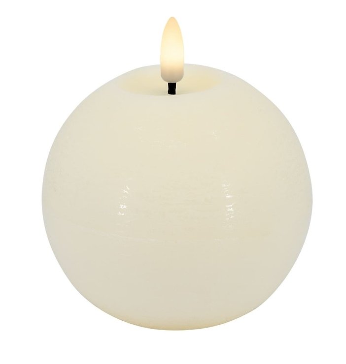 Candela Lights by LC Home LED ball candle real wax remote controlled 8x7 cm cream - Pic 1