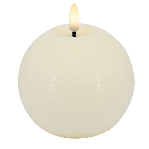 Candela Lights by LC Home Candela a sfera a LED in vera cera telecomandata 8x7 cm crema